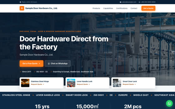 Industrial 工业蓝风格外贸网站示例